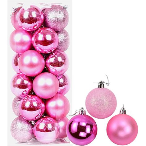 BAUBLES PINK 5CM-18PCS SET -PVC (1/5)