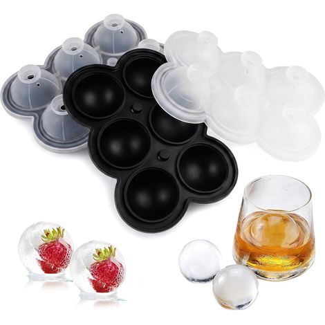 2-Piece Round Silicone Ice Cube Mold, 4.7 cm Large Ice Cube Balls (1/5)