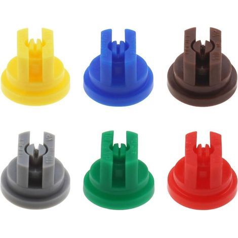 6-Piece Assorted Spray Nozzle Set, 110-Degree Flat Fan Shape, 0.15-0.6mm Pores for Weed Killing (1/5)