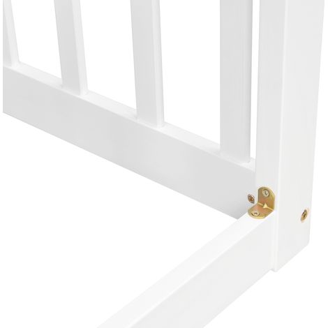 Lit au sol enfant 140x200 cm en bois blanc, 4 rangements, pour chambre, sans matelas – MEUBLIV (1/5)