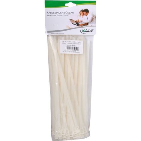 Fascette riutilizzabili inline cable tie reusable 300 mm 100 pack