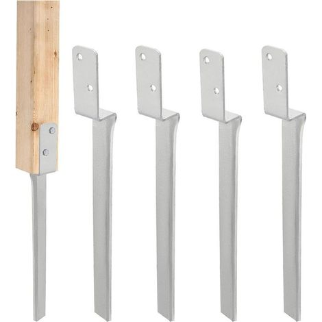 Schlagfeste Erdungshülse für Holzpfähle, fester Erdungsanker mit Stahlhammer, Holzsäulenverstärkungsanker, geeignet für Holzschaukeln. (1/5)