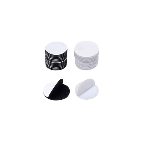 Scratch autocollant rond - 60 pcs, Adhésif crochet boucle 30mm, Pour papier plastique verre cuir métal - Transparent (1/5)