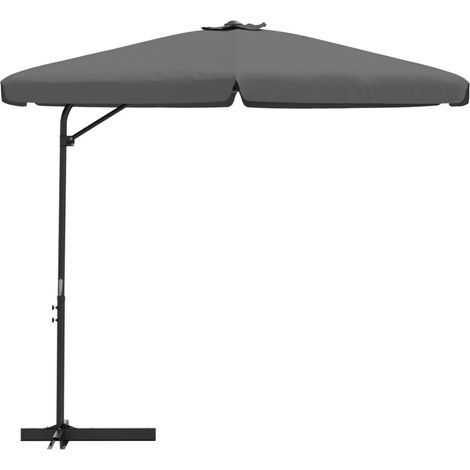 INLIFE Parasol d'extérieur avec mât en acier 300x250 cm Anthracite (1/5)
