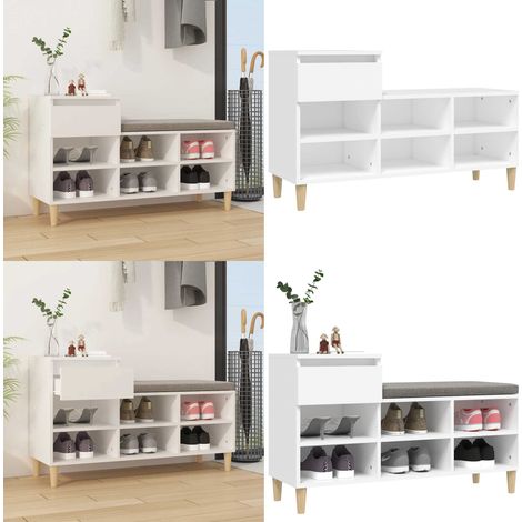 Armoire à chaussures Blanc 102x36x60 cm Bois d'ingénierie - Rangement chaussures - Bois d'ingénierie (1/5)