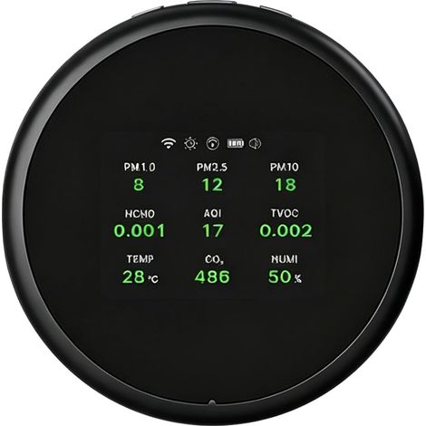 WiFi Air Quality Monitor, 9-in-1 CO2 PM2.5 Detector (1/5)