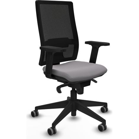 Horna sincro malla negra similpiel gris brazos 2D base piramidal ruedas 65mm engomadas (1/5)