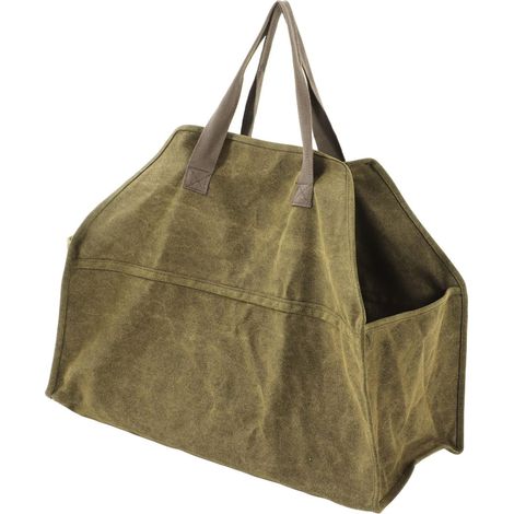 Sac De Transport En Bois De Chauffage En Toile Avec Poignée, Sac De Rangement En Bois Extérieur De Grande Capacité Pour le Camping (1/5)