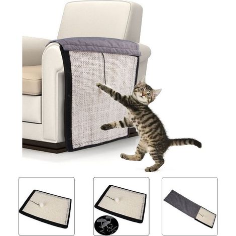 Beige chat griffoir sisal chat griffoir canapé protecteur 50x40cm (1/5)