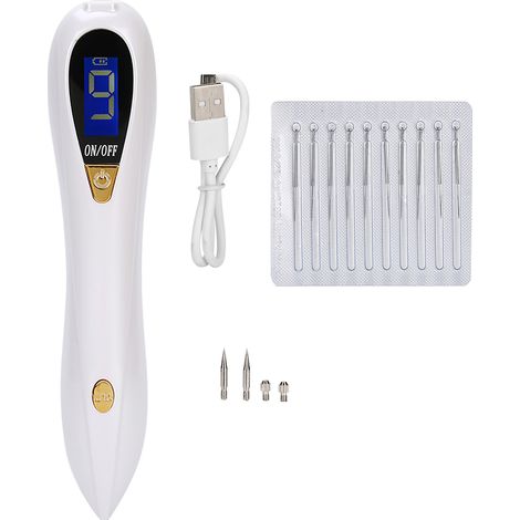 Un stylo professionnel pour l'élimination des grains de beauté et des taches de rousseur, un appareil de beauté et de soin de la peau.