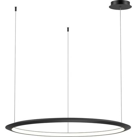 LEDS C4 Circular Plafonnier suspendu LED intégré encastré de 92 cm, noir, 53 W, 2700 K, gradation Dali