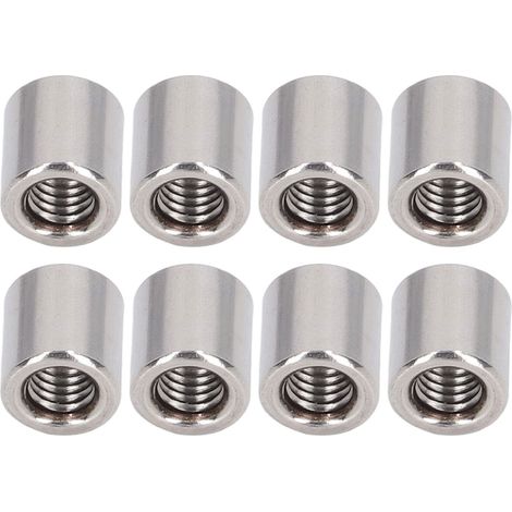 Runde M6x1,0 Edelstahl 304 Kupplungsmuttern, Innengewindestangenverbinder, Packung mit 50 Stück, 10x11mm, Hochleistungsschrauben. (1/5)