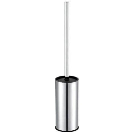 Porte-Brosse WC en Acier Inoxydable Chromé Rond sur Pied pour Salle de Bain (chromé) (1/4)