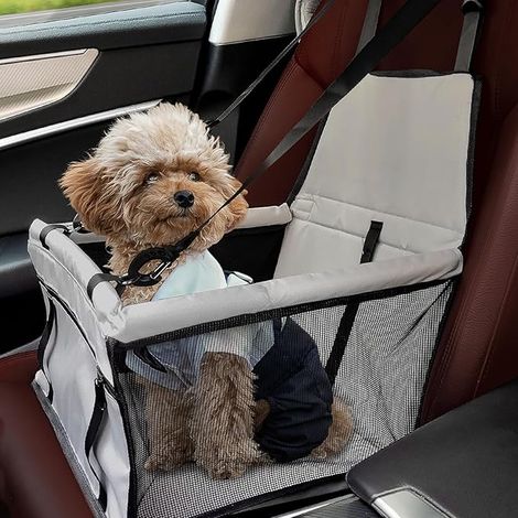 Folding Car Seat Dog Bed, Grey (1/5)