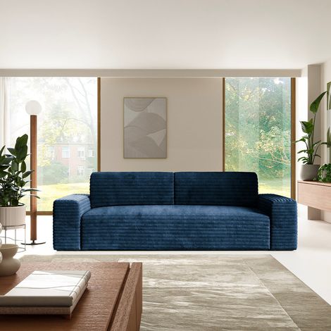 Sofá cama de 3 plazas con baúl Fabio Azul oscuro (1/5)