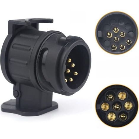 Adaptador de 13 pines a 7 pines para remolque Enchufe de 13 pines para remolque de coche, tractor, caravana, portabicicletas (1/3)