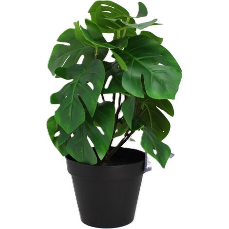 Monstera artificiale decorativa in vaso - decorazione d'interni (1/5)