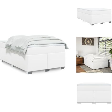 Sommier à lattes de lit avec matelas blanc 120x190cm similicuir - Sommier À Lattes De Lit - Sommiers À Lattes De Lit - Lit - Meuble De Chambre À Coucher (1/5)