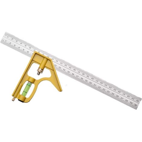 Équerre combinée, équerre métrique double face réglable de 11,8 po avec mesure à 45/90 degrés (verte) pour électriciens, charpentiers, menuisiers, constructeurs, travaux de mesure et de traçage de bri