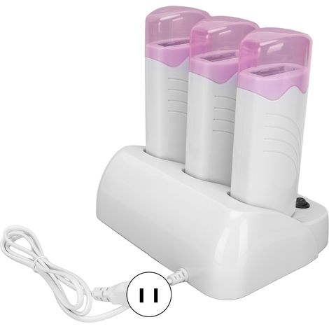 Kit de 3 épilateurs électriques portables pour l'épilation à la cire, idéal pour les voyages (prise américaine 110 V). (1/5)
