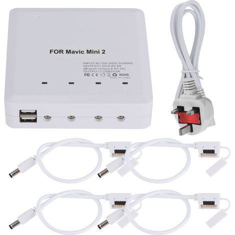 Chargeur batterie drone 4-en-1 adaptateur USB pour DJI Mini 2 100-240V prise UK (1/5)