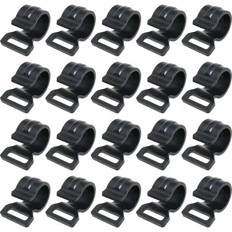 CCYKXA 20 pinces pour poteaux de tente, pinces en C en plastique pour auvents de camping, petites pinces en C portables, crochets pour auvents pour fêtes, camping, tentes intérieures et extérieures, c