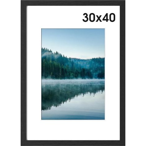 Cadre 30 x 40 Noir Bois 30x40cm, à Suspendre, Salon, Chambre à Coucher, Bureau,Photos, Images, Affiches (1/5)