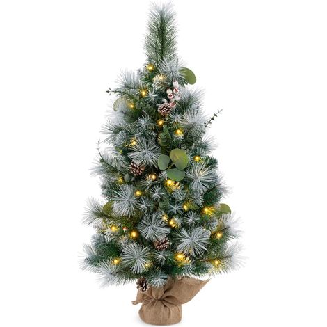 Albero di Natale artificiale preilluminato da 90 cm con timer
