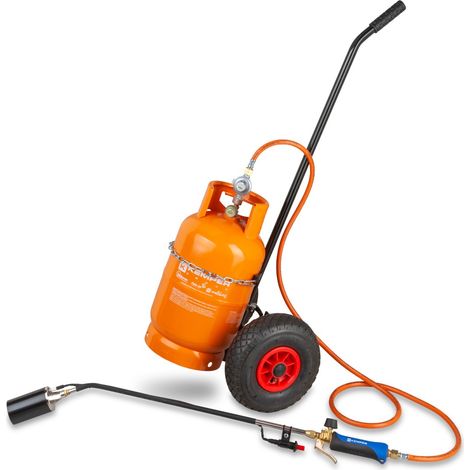 Cannello bruciaerba con Tubo da 5mt + Carrello Kemper