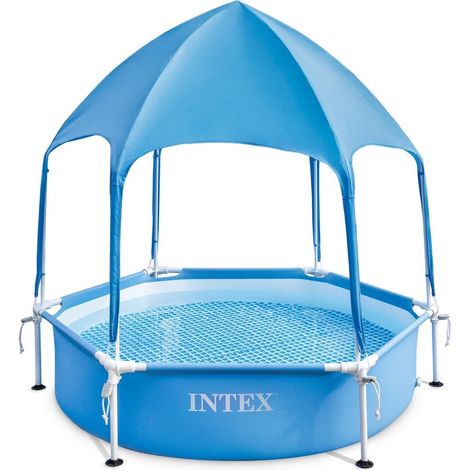 Rahmenschwimmbecken fur kinder mit dach 183 x 38 cm intex 28209