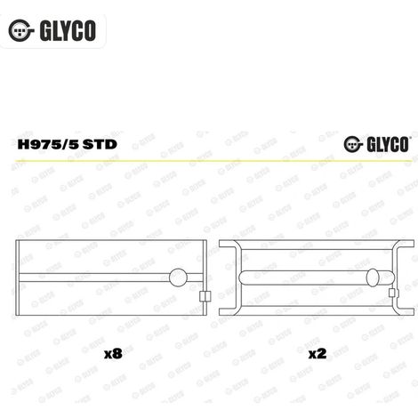 Coussinet de paliers de vilebrequin GLYCO H975/5 STD CATERHAM 618 046 618 717