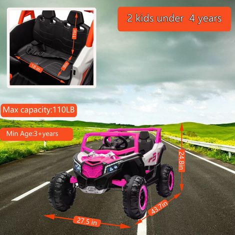 Voiture électrique pour enfants, UTV électrique 2 places, jouet UTV 12V, voiture électrique 4x4 avec télécommande et fonction balançoire, pour garçons et filles de 3 à 6 ans. (1/5)