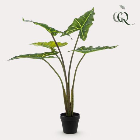 Alocasia Frydek Plante Artificielle Oreille d'Éléphant Décoration Intérieure Vert 80 cm - PANGIVO (1/5)
