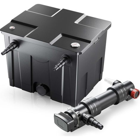 SunSun Komplettset: CBF-350 Teichfilter bis 12000 L Teichfilteranlage als Durchlauffilter, CUV-636 Teichklärer UVC Klärer mit 36 Watt UV-C Leistung (1/5)