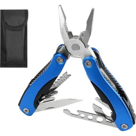 Pince multifonction 11-en-1 pliable avec scie et tournevis, outil multifonction en acier pour camping, travaux et activités extérieures, 10,5 x 5 cm (1/5)