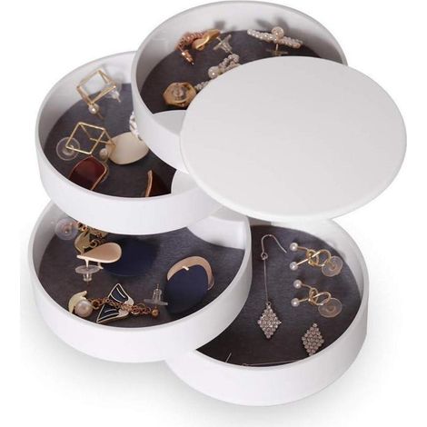 Drehbarer Schmuck Organizer mit 4 Ebenen, Weiß (1/5)