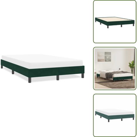 Letto con materasso - vidaXL Giroletto senza Materasso Verde Scuro 120x210 cm in Velluto - Letto in legno