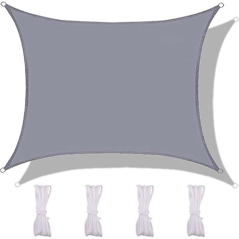 Rechteckiges Sonnensegel, wasserdicht und UV-beständig, für Terrasse, Garten, Rasen, 3 x 3 m, Grau (1/4)