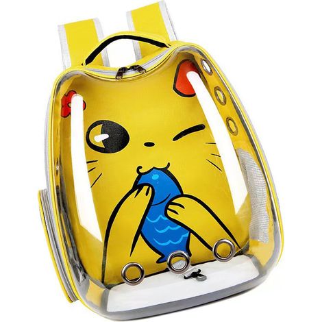Sac à dos de transport pour animaux de compagnie en tissu Oxford transparent, type capsule spatiale, pour animaux de compagnie. Cage de voyage pour animaux de compagnie. (1/4)