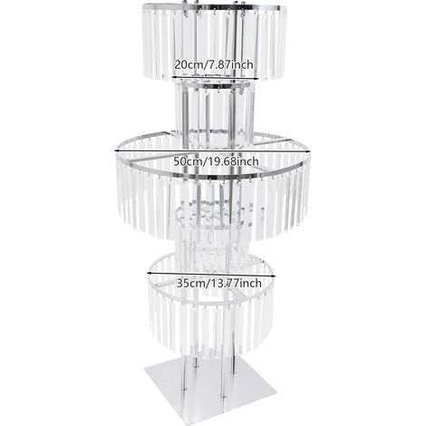 Soporte para flores, diseño de varios niveles, construcción duradera, 1 base cuadrada plateada. (1/2)