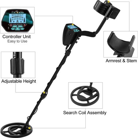 Détecteur de métaux professionnel pour adultes Localisez l'or avec écran LCD Bobine de recherche étanche 2 modes de fonctionnement Chasse parfaite aux pièces d'argent et au trésor (1/5)