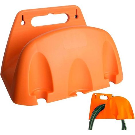 Wandmontierter Schlauchhalter – Schlauchaufbewahrung – Gartenorganisation – Robuste Konstruktion – 22,5 x 15,8 cm – Orange (1/5)