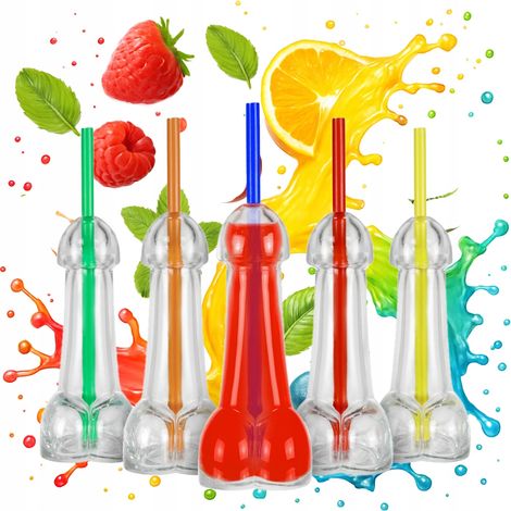 6x EROS GLASFLASCHE 100ml Lustige Flasche als Geschenk für einen Junggesellinnenabschied