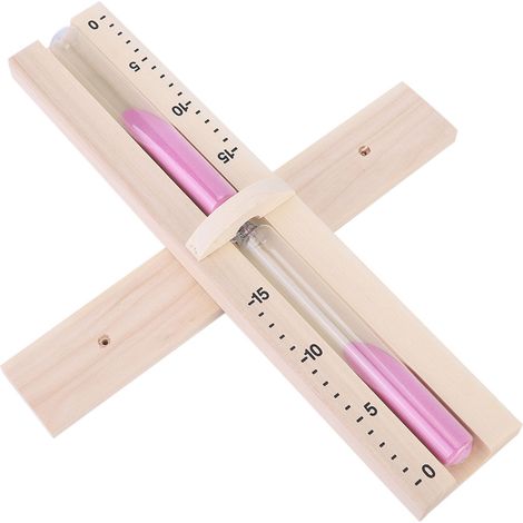 Sablier en verre 15 minutes pour sauna, horloge à sable murale en bois, minuteur décoratif avec sable rose, chronomètre hammam, accessoire bien-être (1/5)