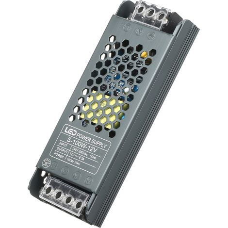Adaptateur secteur ultra-mince pour ruban LED, transformateur AC190V-240V vers DC 12V 8,3A 100W, convertisseur de puissance à découpage pour usage intérieur