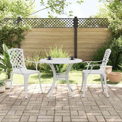 Maison Exclusive - 3-tlg. Bistro-Set Weiß Aluminiumguss (1/5)