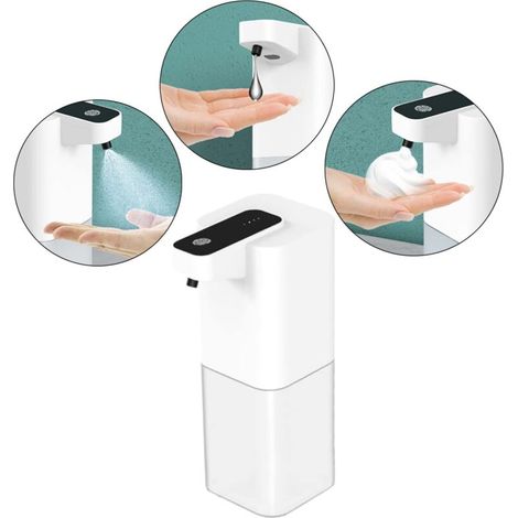 Distributeur de savon automatique de 14 oz 400 ml, distributeur de savon haute capacité équipé d'un capteur de mouvement infrarouge adapté à la salle de bain (couleur : mousse mousse) (1/5)