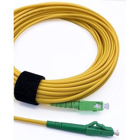 Elfcam - 30m Câble à Fibre Optique SC/APC à LC/APC Monomode Simplex 9/125μm OS2 Jarretière Optique LSZH Jaune