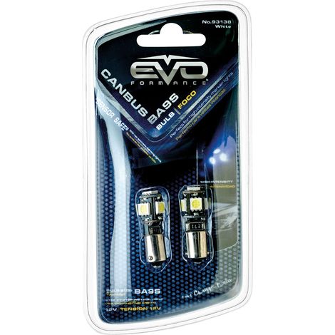 2 Ampoules Canbus 5 LEDS 5050SMD BA9S Blanc - EvoFormance