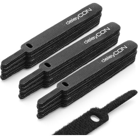 deleyCON, Fascia fermacavi con velcro 30 Stück kurz Nero (1/5)